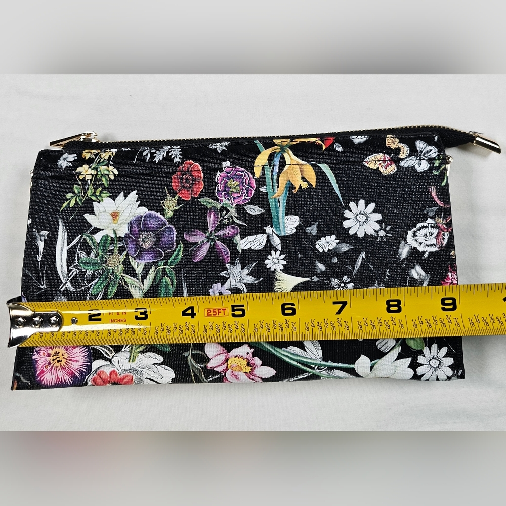 Multi Floral Midnight Garden Crossbody Wristlet Purse Pocketbook Handbag NEW - Picture 5 of 8